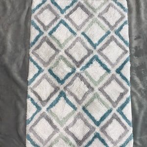 Blue & White Bath Mat